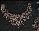 Vinni Red AD Necklace Set - The Pashm